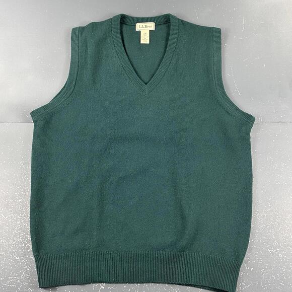 L.L. Bean Other - VTG LL Bean Sweater Vest Mens MT Deep Teal Green Tight Knit Lambs Wool Scotland